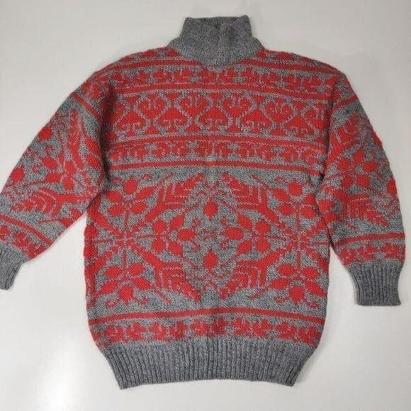 Vintage Jr. Priorities soft knit sweater red gray size S - Picture 5 of 6